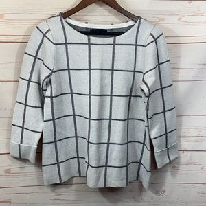 Tahari Striped Scoop Neck Sweater